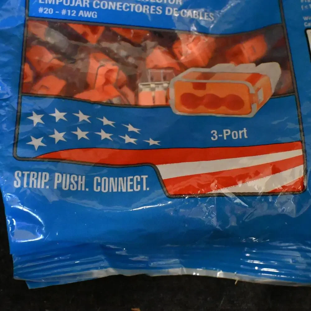 NEW in Bag Pack of 100 IDEAL In-Sure 3-Port Push-In Wire Connectors